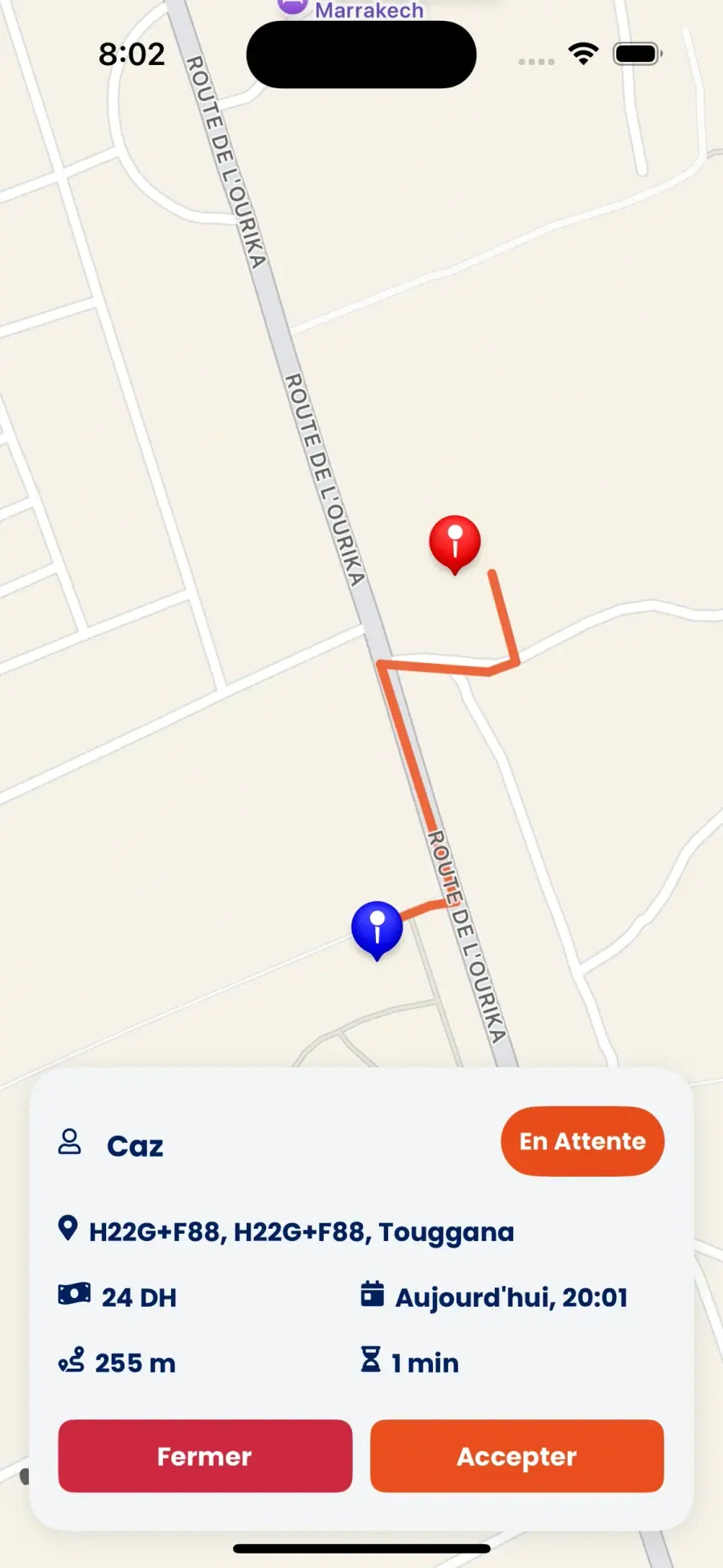 WashMinute app — A nearby job, ready to accept