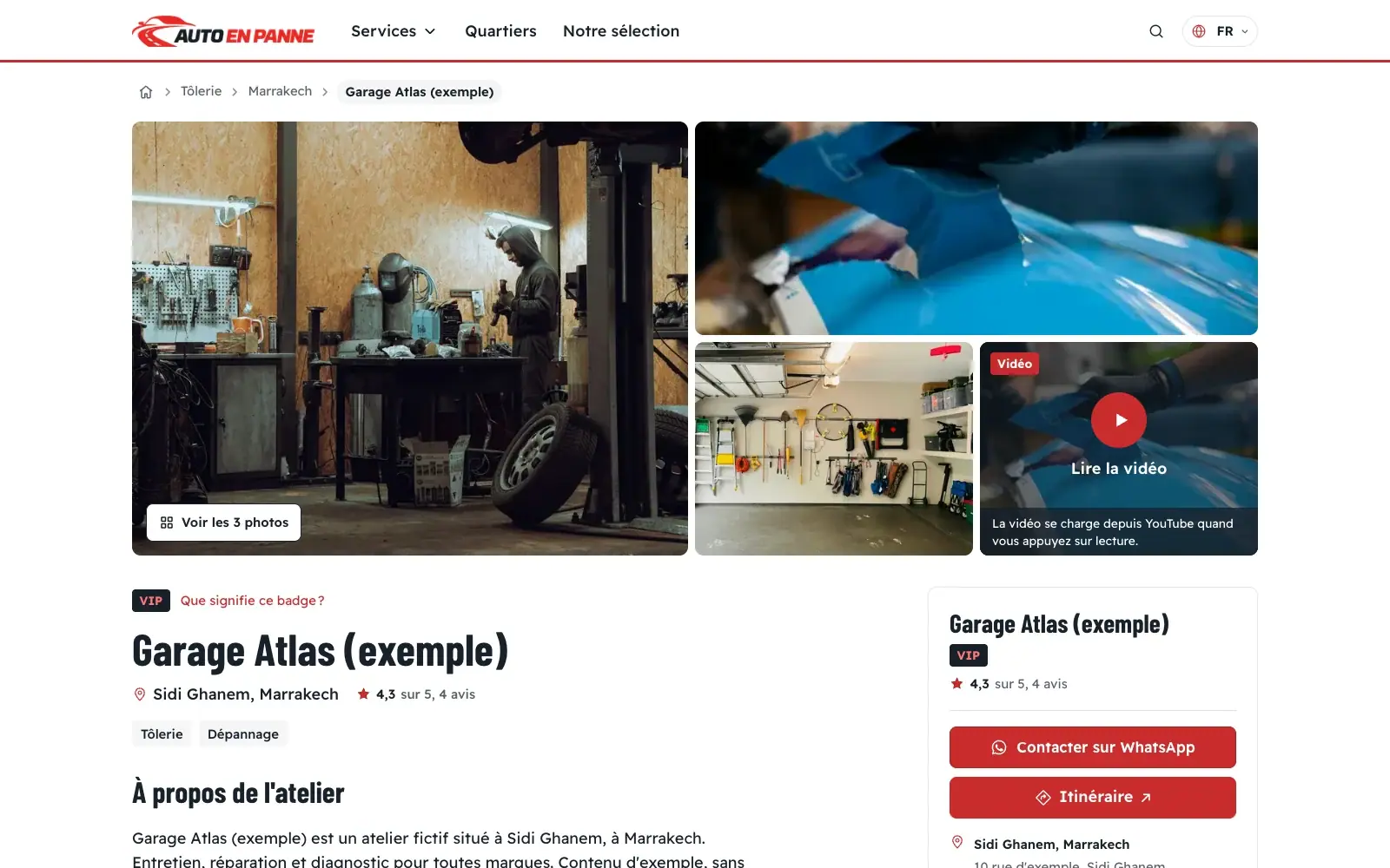 Workshop profile, photos and contact