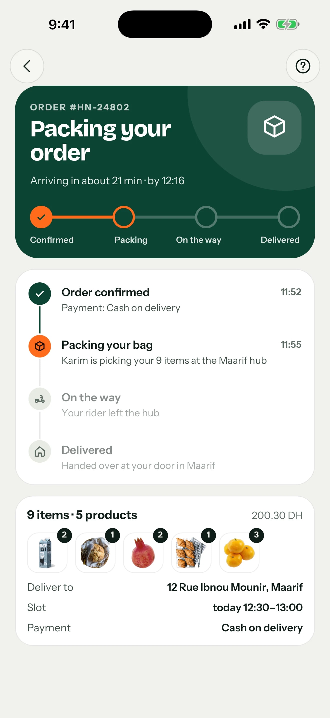 Hanout app — Picking and packing at the neighbourhood hub